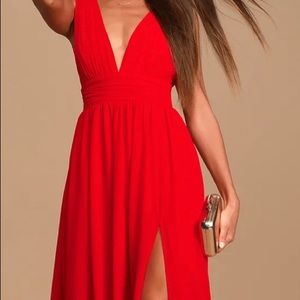 Lulu’s Heavenly Hues Red Maxi Dress